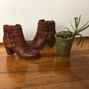 Sienna heeled buckled booties
